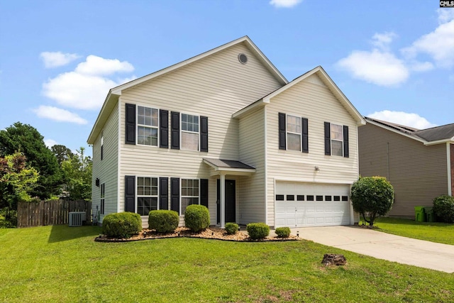 175 Rosecliff Cir, Hopkins, SC 29061 - traditional-style home featuring central air condition unit, a garage, and concrete driveway