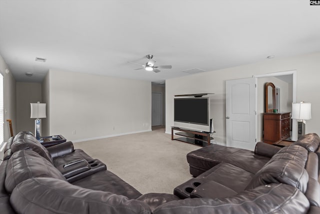 175 Rosecliff Cir, Hopkins, SC 29061 - living area with carpet flooring, ceiling fan, and baseboards