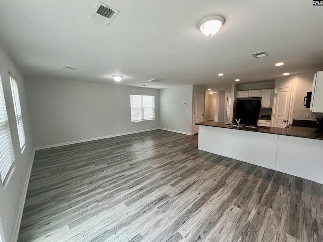 1069 Roscoe Rd, Lexington, SC 29073 - unfurnished living room with baseboards, dark wood-type flooring, a sink, and recessed lighting