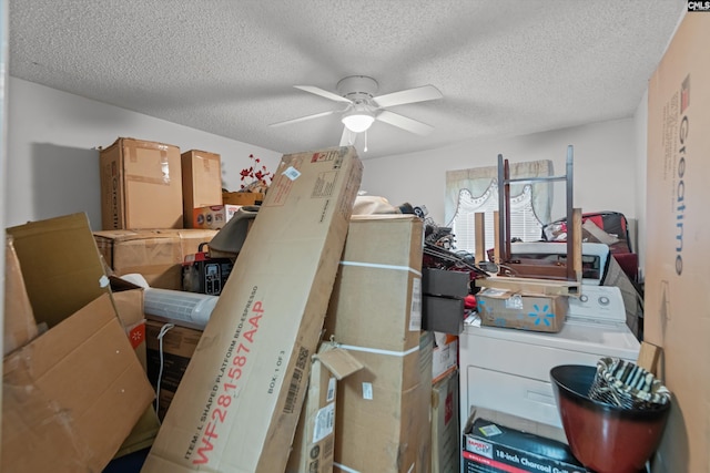 1208 Bush River Rd Unit G10, Columbia, SC 29210 - storage area with a ceiling fan and washer / clothes dryer