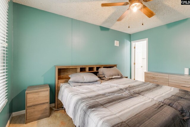 251 Kyzer Rd, Lexington, SC 29073 - carpeted bedroom with ceiling fan and a textured ceiling