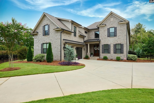 2 Beaver Lake Ct, Elgin, SC 29045 - view of front of house featuring driveway, a garage, brick siding, and a front yard