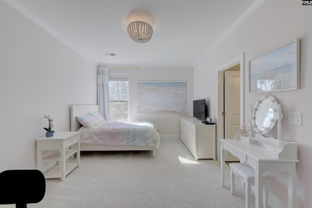 2 Beaver Lake Ct, Elgin, SC 29045 - bedroom with ornamental molding, light carpet, and baseboards