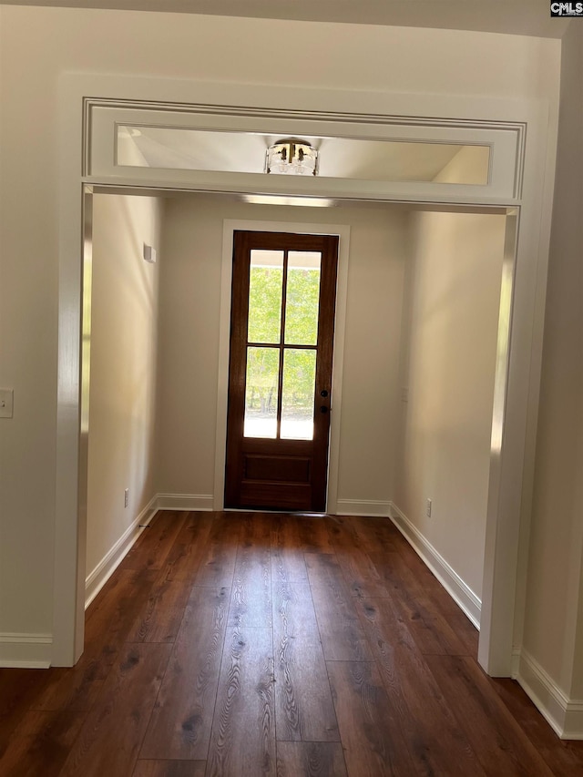 1781 Bookman Rd, Elgin, SC 29045 - doorway to outside featuring dark wood-type flooring and baseboards