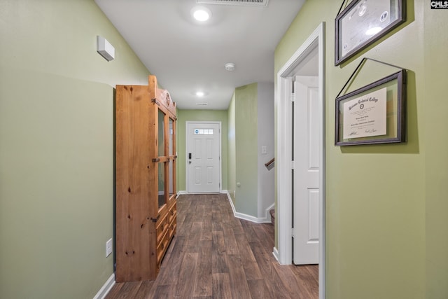 133 Plum Orchard Dr, West Columbia, SC 29170 - corridor featuring dark wood finished floors, baseboards, and recessed lighting