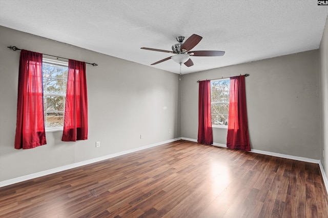 2 Berry Ridge Ct, Columbia, SC 29229 - empty room with plenty of natural light, a ceiling fan, wood finished floors, baseboards, and a textured ceiling