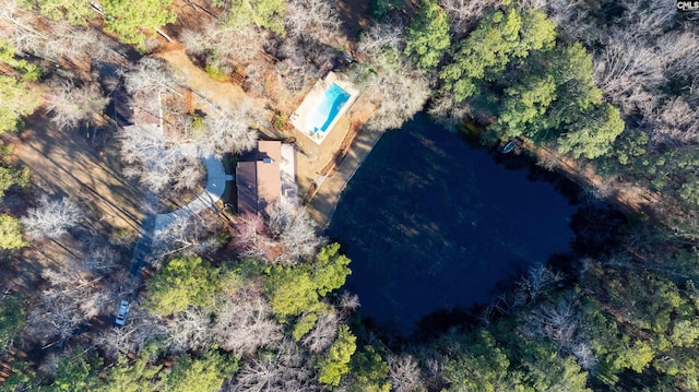 208 Gibbs Rd, Elgin, SC 29045 - aerial view of property and surrounding area with a pool and a large body of water