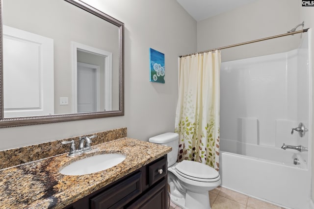 122 Lost Lure Ln, Chapin, SC 29036 - full bath featuring vanity, toilet, shower / bath combo with shower curtain, and tile patterned floors