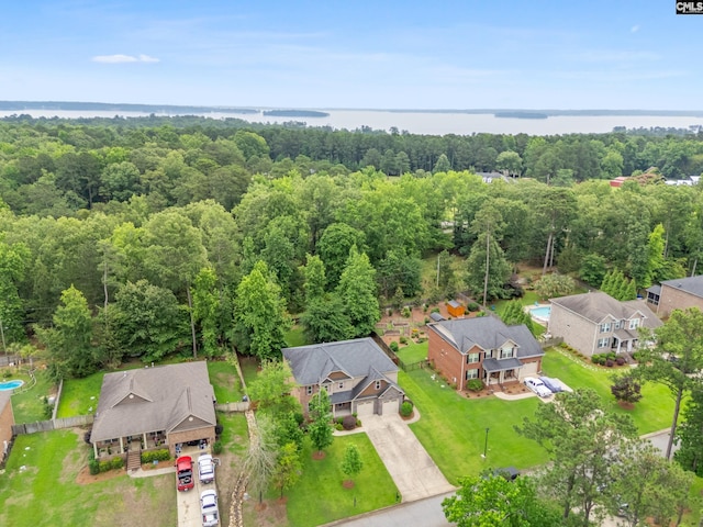 122 Lost Lure Ln, Chapin, SC 29036 - aerial perspective of suburban area featuring a heavily wooded area and a nearby body of water