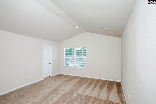 307 Sundew Rd, Elgin, SC 29045 - additional living space with vaulted ceiling, light colored carpet, and baseboards