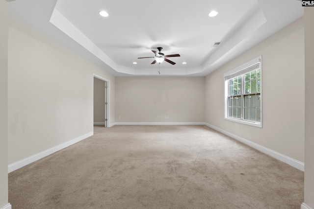 309 Tanners Mill Ct, Chapin, SC 29036 - unfurnished room featuring a raised ceiling, recessed lighting, a ceiling fan, carpet flooring, and baseboards