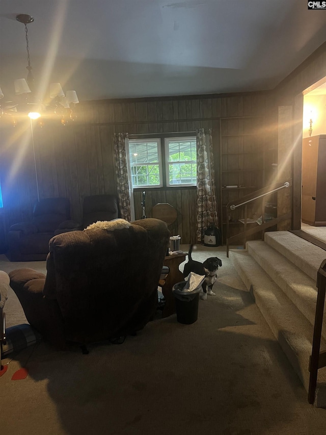 119 Chelveston Dr, Columbia, SC 29210 - living room featuring carpet floors and stairway