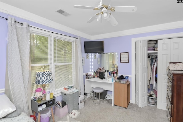 144 Brook Hollow Dr, Columbia, SC 29229 - carpeted office with ceiling fan