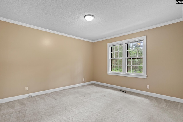 117 Brookspring Rd, Columbia, SC 29223 - spare room with ornamental molding, a textured ceiling, baseboards, and carpet floors