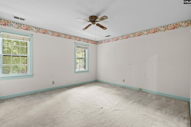 117 Brookspring Rd, Columbia, SC 29223 - carpeted empty room featuring ceiling fan, a textured ceiling, and baseboards