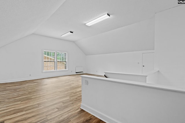 117 Brookspring Rd, Columbia, SC 29223 - additional living space with lofted ceiling, baseboards, wood finished floors, and a textured ceiling