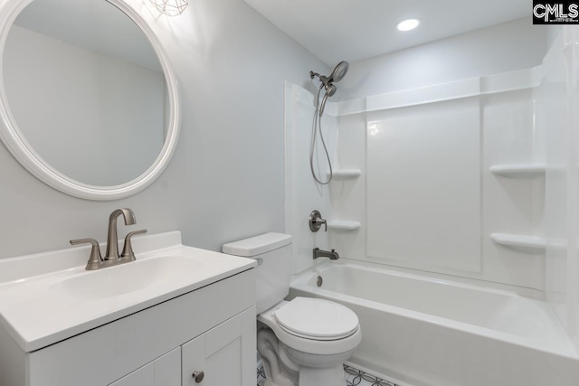 104 Big John Rd, Elgin, SC 29045 - full bath with vanity, washtub / shower combination, toilet, and recessed lighting