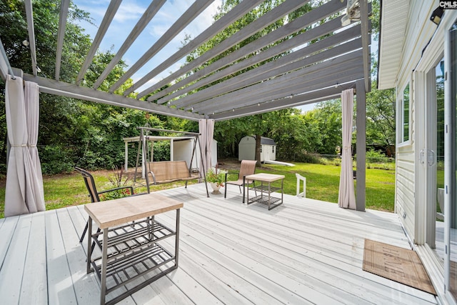 144 Stephanie Dr, Lexington, SC 29073 - deck featuring a pergola and a yard