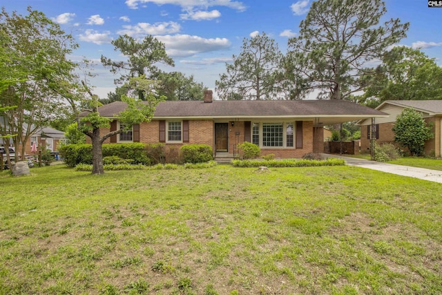 1629 B Ave, West Columbia, SC 29169 - single story home featuring driveway, an attached carport, brick siding, and a chimney