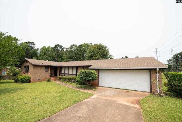 109 Mcrae St, Columbia, SC 29203 - ranch-style house featuring brick siding, concrete driveway, an attached garage, and a front yard