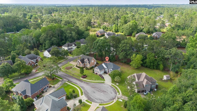 55 Hickory Woods Ct, Columbia, SC 29223 - aerial overview of property's location with a heavily wooded area and nearby suburban area