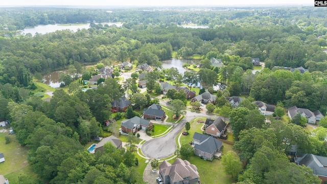 55 Hickory Woods Ct, Columbia, SC 29223 - aerial view of property and surrounding area featuring a large body of water, nearby suburban area, and a forest
