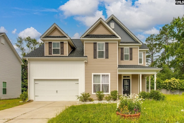 412 Blue Robin Ln, Columbia, SC 29210 - view of front of property with roof with shingles, concrete driveway, a garage, and covered porch