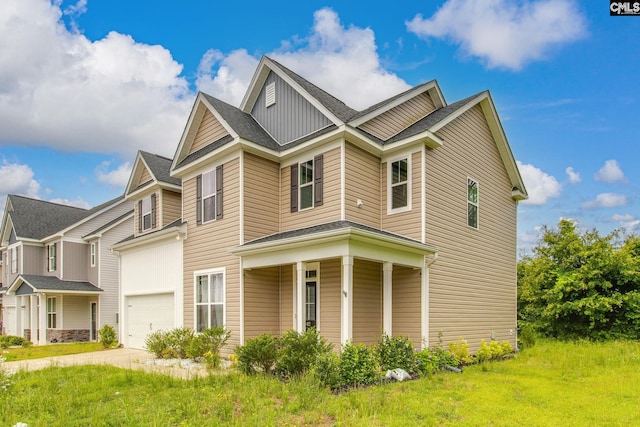 412 Blue Robin Ln, Columbia, SC 29210 - view of home's exterior featuring concrete driveway, board and batten siding, a porch, and roof with shingles