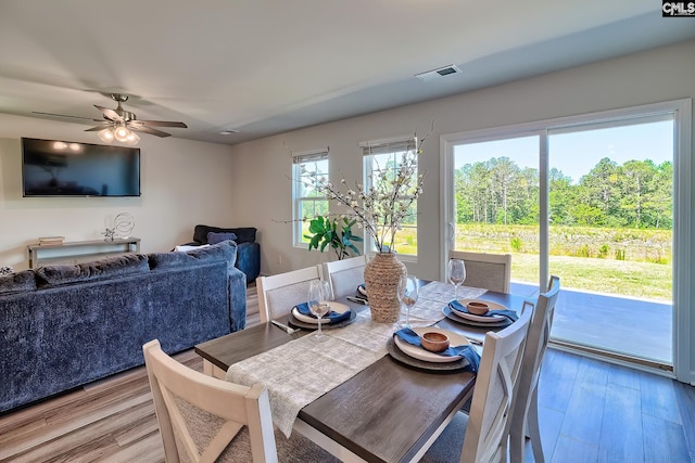 2426 Trakand Dr, Lexington, SC 29073 - dining room featuring light wood-style flooring and a ceiling fan