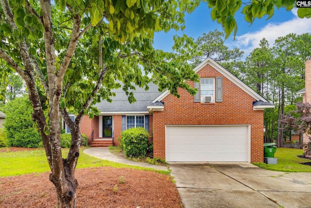 311 Hillridge Way, Columbia, SC 29229 - traditional-style home featuring brick siding, a garage, concrete driveway, and a front lawn