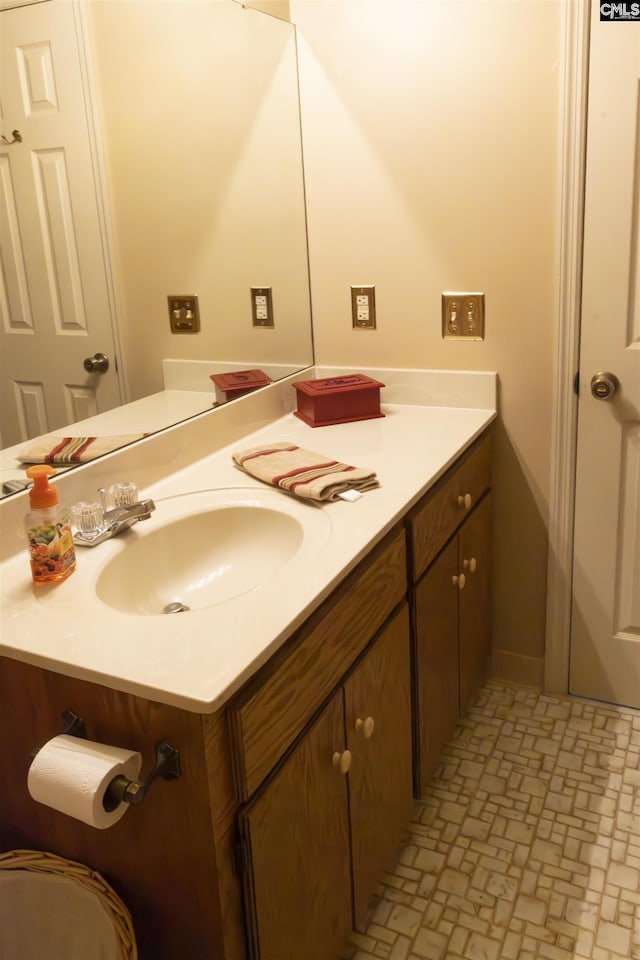 213 River Xing, Lexington, SC 29072 - bathroom featuring vanity and brick patterned flooring