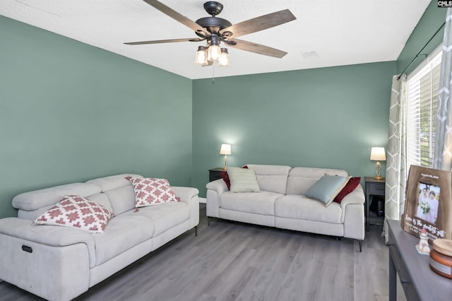 112 S Wrenwood Dr, Lexington, SC 29073 - living area with ceiling fan, wood finished floors, and baseboards