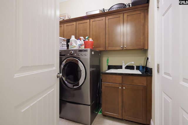 237 Peninsula Way, Columbia, SC 29229 - laundry area featuring cabinet space, washer / clothes dryer, and light tile patterned floors