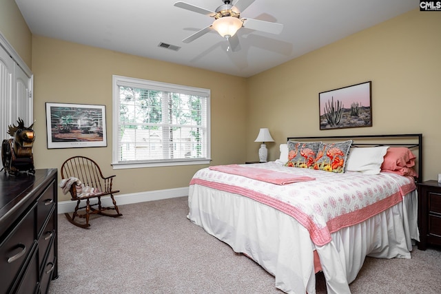 237 Peninsula Way, Columbia, SC 29229 - bedroom with light colored carpet, baseboards, and ceiling fan