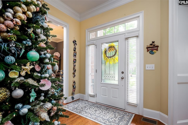237 Peninsula Way, Columbia, SC 29229 - entryway with wood finished floors, ornamental molding, and baseboards
