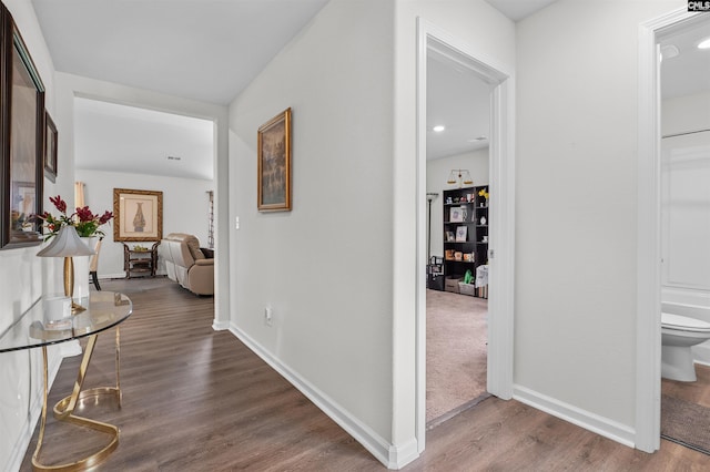 254 Sundew Rd, Elgin, SC 29045 - hallway featuring wood finished floors and baseboards