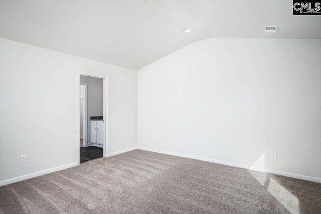 5 Graceful Doe Ct, Elgin, SC 29045 - spare room featuring carpet, vaulted ceiling, baseboards, and recessed lighting