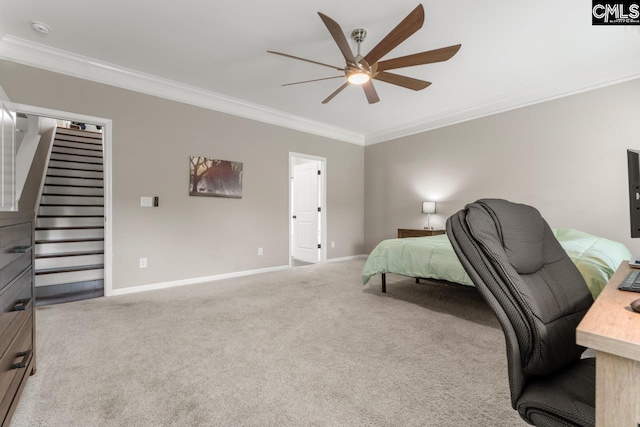 300 Brookland Way W, Columbia, SC 29169 - carpeted bedroom with ornamental molding, baseboards, and ceiling fan