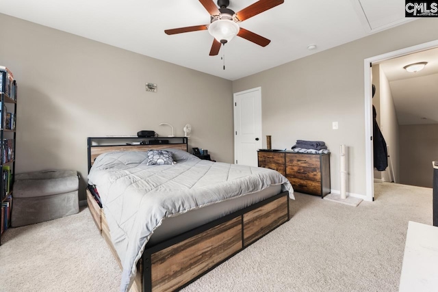 300 Brookland Way W, Columbia, SC 29169 - carpeted bedroom featuring attic access, a ceiling fan, and baseboards
