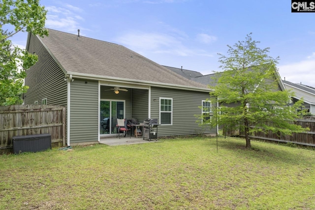 300 Brookland Way W, Columbia, SC 29169 - back of property featuring a patio, a ceiling fan, and roof with shingles