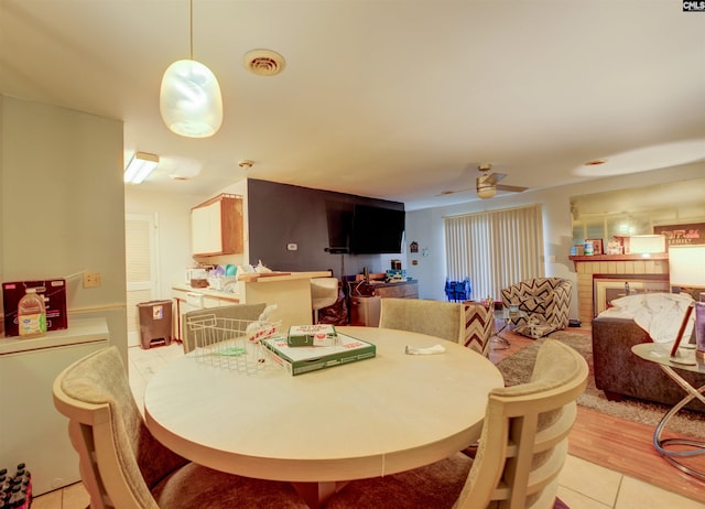 1211 Metze Rd Unit G2, Columbia, SC 29210 - dining space with a ceiling fan and light tile patterned flooring