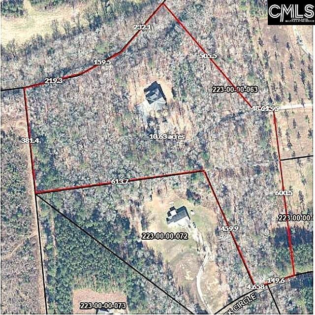 166 Sawney Creek Cir, Ridgeway, SC 29130 - map / location featuring property boundaries highlighted