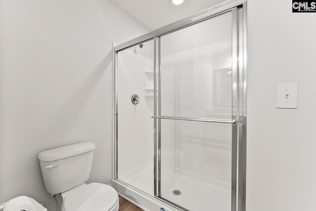 337 Gum Swamp Trl, West Columbia, SC 29169 - full bath featuring toilet, a stall shower, and wood finished floors