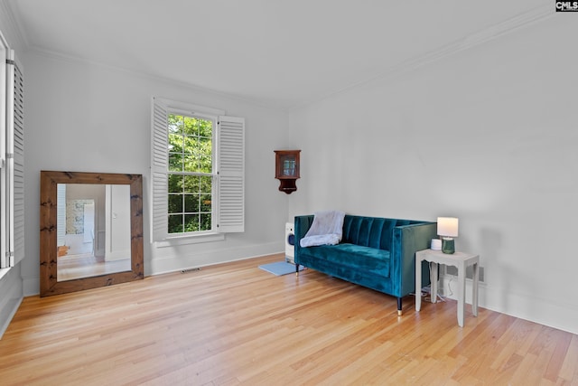 22 Mallet Hill Ct, Columbia, SC 29223 - living area featuring ornamental molding, wood finished floors, and baseboards