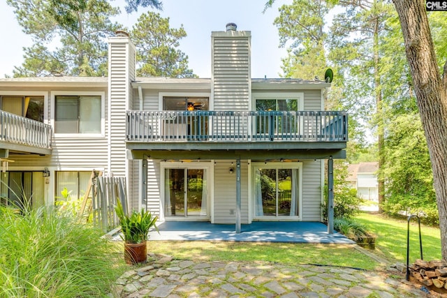 201 Mariners Row, Columbia, SC 29212 - rear view of property with a chimney, a patio, and a balcony