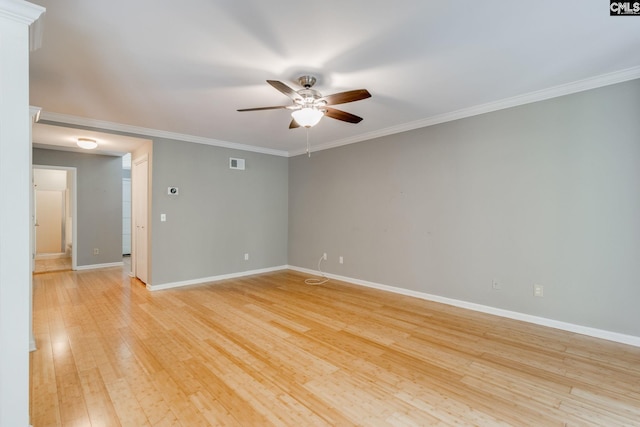 201 Mariners Row, Columbia, SC 29212 - spare room featuring ceiling fan, light wood-type flooring, baseboards, and ornamental molding