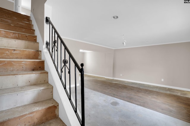 4712 Leaf Crest Ct, Columbia, SC 29210 - stairs with ornamental molding and baseboards