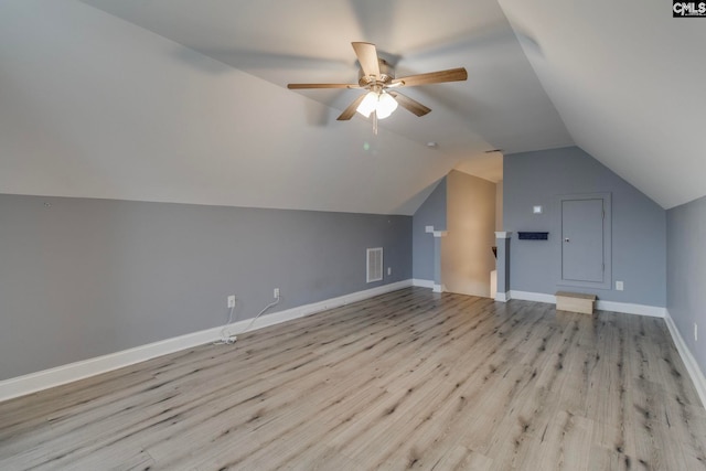 571 Maple Valley Loop, Blythewood, SC 29016 - bonus room featuring wood finished floors, lofted ceiling, a ceiling fan, and baseboards