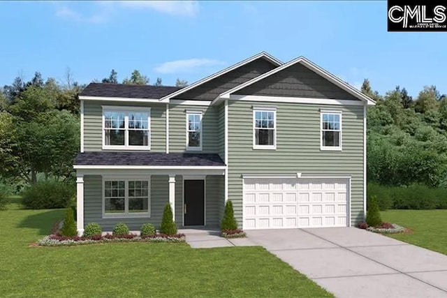 5045 Defend Ct, Columbia, SC 29229 - view of front of home featuring concrete driveway, a garage, and a front lawn