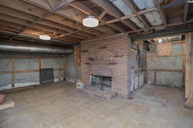 723 Hampton Hill Rd, Columbia, SC 29209 - unfinished basement featuring a fireplace